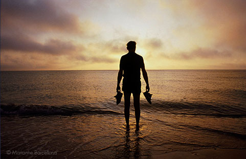 Just-arrived Attendee at Corporate Event