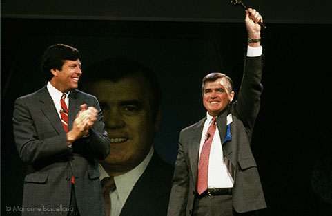 Awardee Receiving Ceremonial Gavel at Corporate Event