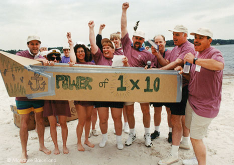 Team Cheer for Boatbuilding Contest at Corporate Event