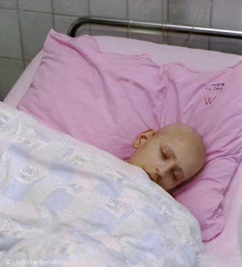 Croatian War Child in Cancer Ward in Zagreb, for AmeriCares