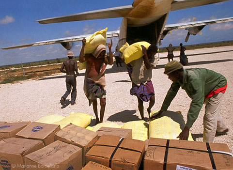 Humanitarian Supplies Being Unloaded in Somalia, for AmeriCares